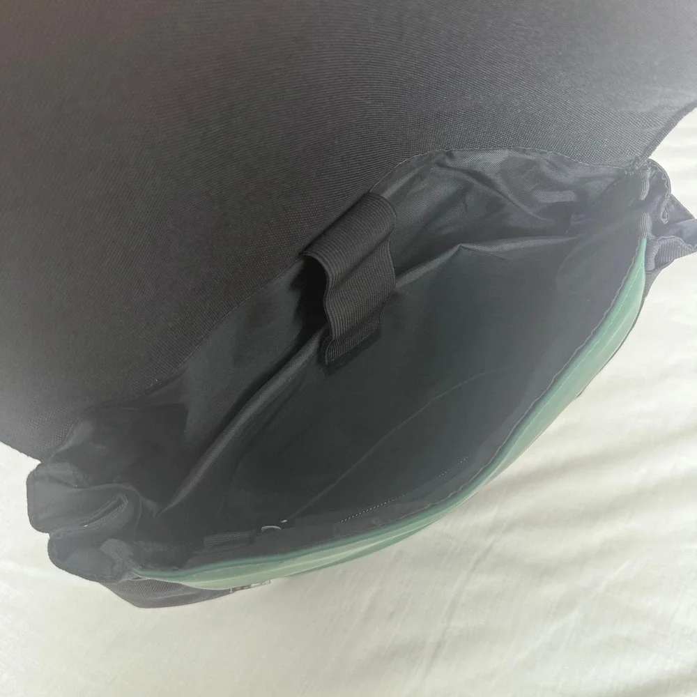 Duchamp London Backpack Green Black‎ Flap School Travel Bag - DEFECT